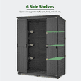 thumbnail image 4 of MCombo Large Outdoor Storage Shed with 6 Shelves, Outside Tool Wooden Storage Cabinet, 1738, 4 of 7