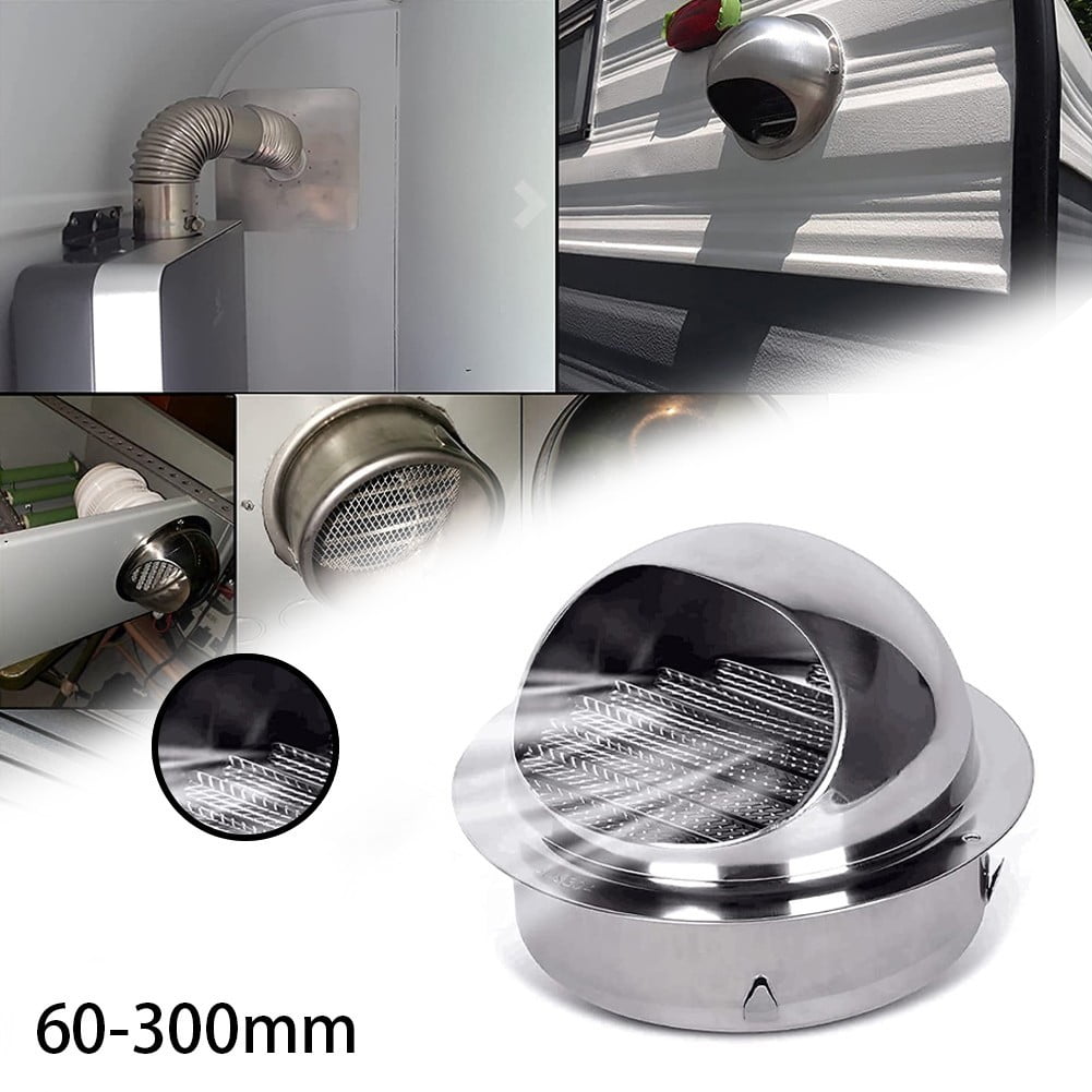 Sufanic Stainless Steel Round Brushed Bull Nosed External Extractor Wall Vent Outlet 80mm