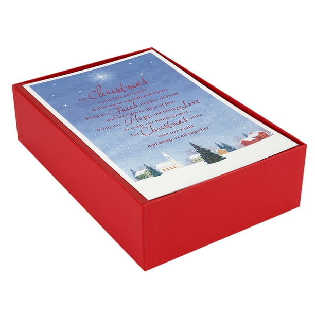 Hallmark Christmas Boxed Cards, Church Blessings (40 Cards and 40