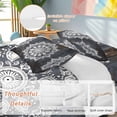 Abstract Flowers Ethnic Comforter Set Full Size, Blue Wood Grain Soft ...
