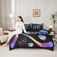thumbnail image 4 of Erosebridal Sport Ice Hockey Bedding Comforter Set 7pcs For Boys,Kids Teens Abstract Gradient Ball Gamer Queen Bedding Sets,Black Reversible, 4 of 6