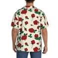 thumbnail image 3 of Gukieu Rose Flowers Print Men's Short-sleeved Shirts, Button-down Pocket Shirts, T-shirts, Beach Vacation Travel Summer Clothing-XX-Large, 3 of 5