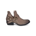thumbnail image 3 of G.C. SHOES Womens Taupe Gray Cushioned Buckle Accent Elisa Almond Toe Block Heel Slip On Booties 8.5, 3 of 4