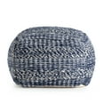 thumbnail image 4 of Navy Stripes 22" x 22" x 16" Navy & Ivory Pouf, 4 of 7