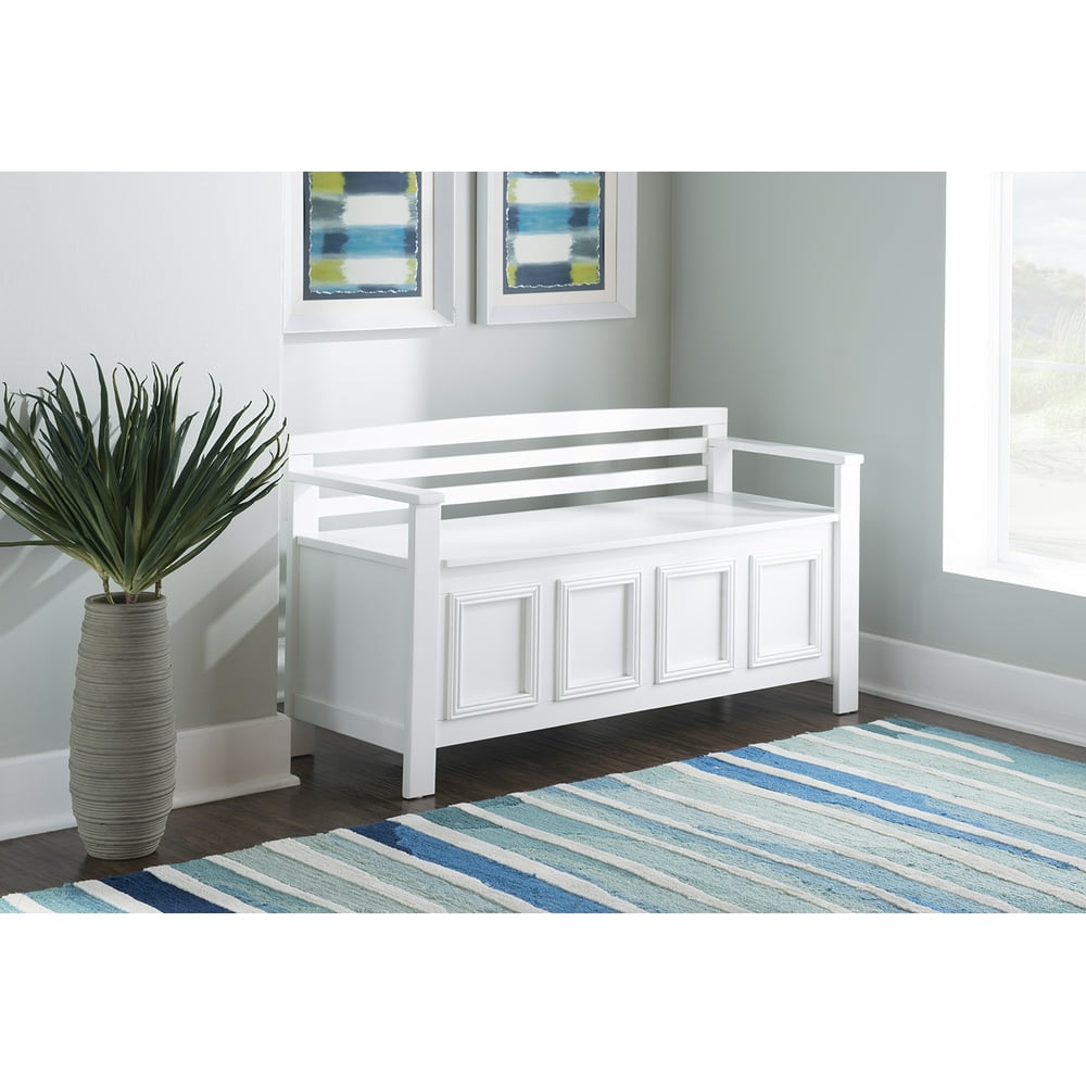 Linon Laredo Storage Bench, White, 18 inch Seat Height - Walmart.com