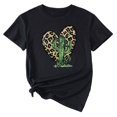 thumbnail image 2 of Anbech Heart Printed T-Shirt for Women Casual Leopard Graphic Heart Cactus Junior Girls Short Sleeve Tee Tops with Crew Neck, 2 of 3
