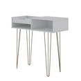 thumbnail image 4 of Rockefeller 39.37 Entryway Console with 3 Compartments and Metal Legs in White, 4 of 7