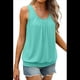 thumbnail image 2 of Camiseta de Tirantes Holgada de Verano para Mujer, Plisada, con Cuello Redondo, Informal, Sin Mangas, Azul Lago, XXL, 2 of 8