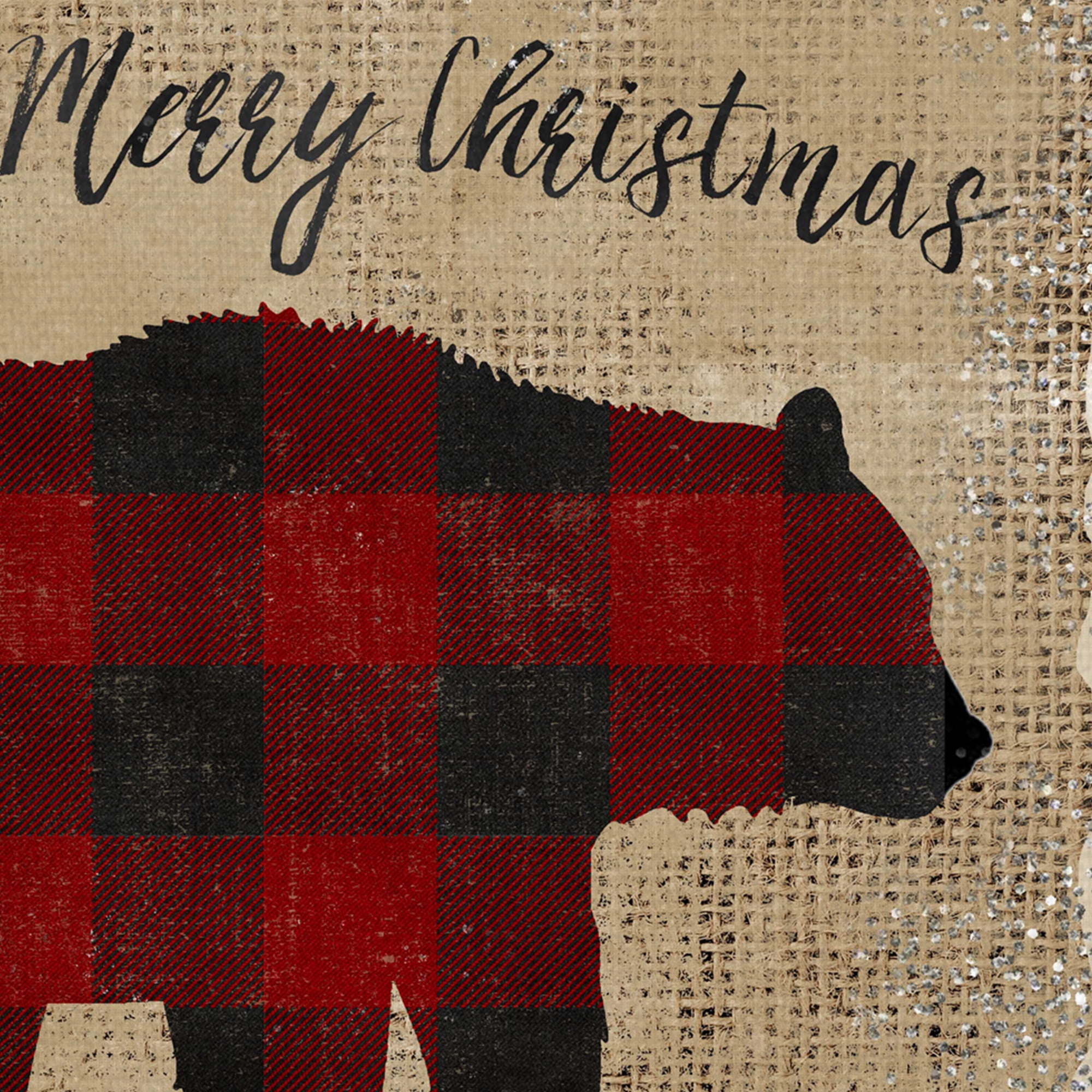 Buffalo Check Bear Christmas Canvas Art Print