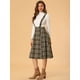 thumbnail image 2 of Falda Midi Con Tirantes Y Tartán A Cuadros Vintage Para Mujer Tela escocesa marrón XS, 2 of 6