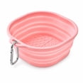 thumbnail image 2 of Aoznliie Travel Dog Bowls, Lightweight Collapsible Silicone Dog Bowl for Camping, 5.1x5.1x0.5 inch Portable Dog Water Bowl for Walking Travel, Pink, 2 of 6