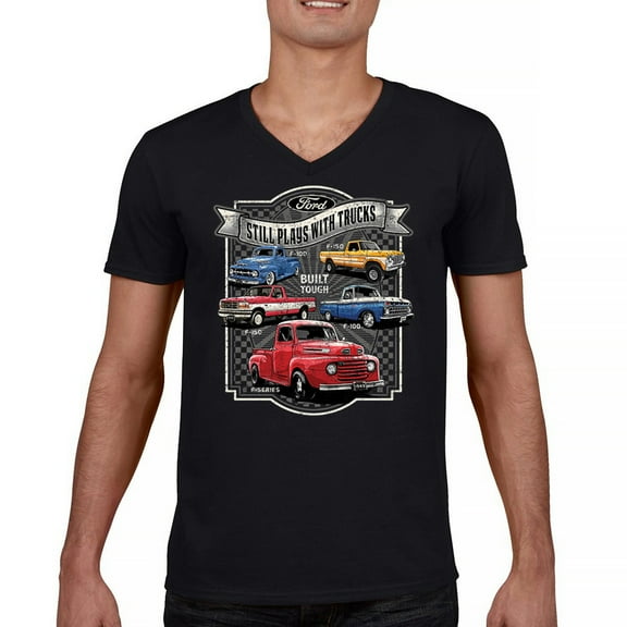 Ford Still Plays with Trucks V-Neck T-shirt American Classic F100 F150 Pickup Built Tough Vintage Offroad 4x4 Tee