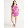 thumbnail image 3 of Joyspun Women's Printed Tank Top and Shorts Pajama Set, 2-Piece, Sizes XS-3X, 3 of 6