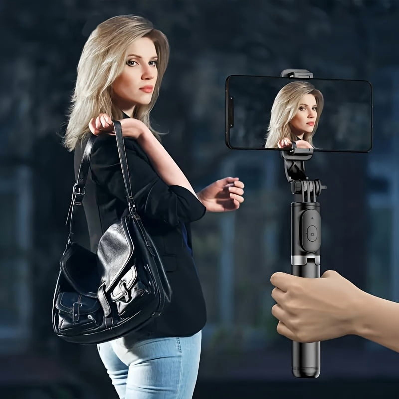 HPQ 40-Inch Mobile Phone Selfie Stick Tripod, A Stable Floor Stand Specially Designed For Live Streaming, With A Wireless Remote Control That Can Rotate 360°, Suitable For Smart Phones.