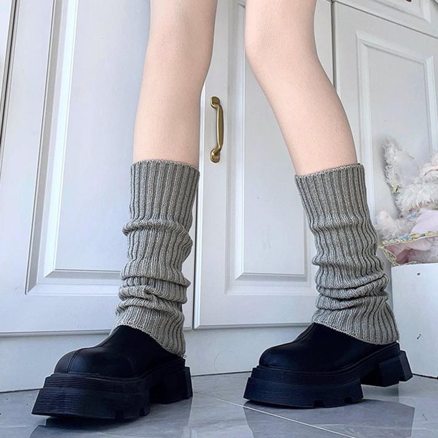 WAITLOVER Calcetines de punto en capas calcetines cálidos de otoño e invierno + calentadores de piernas Lolita C ιц