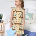 thumbnail image 4 of Balery Dachshund Dog And Flower Camisón de princesa para niñas, pijama de algodón con mangas abullonadas, suave y bonito.-Large, 4 of 6