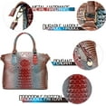 thumbnail image 5 of HMSHA Women Purse Satchel Bag Long Crossbody Classy Tote Bag Top Handle Vegan Leather Ladies Handbags Embossed Pattern, 5 of 7