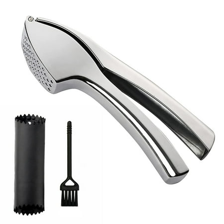 

Cogfs Garlic Press Stainless Steel with Peeler and Cleaning Brush for Easy Cleaning