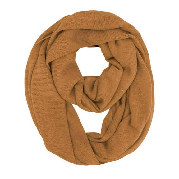 Beige Winter Knit Circle Infinity Scarf