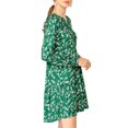 thumbnail image 4 of INSPIRE CHIC Robe Décontractée à Manches Longues et Col en V à Fleurs pour Femmes avec Taille Cintrée, 4 of 6