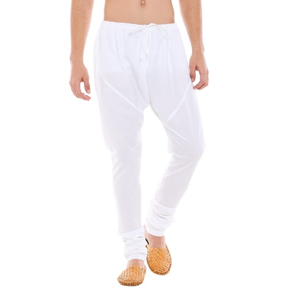In-Sattva Men's Traditional Indian Style Pure Cotton Solid Churidaar Pants