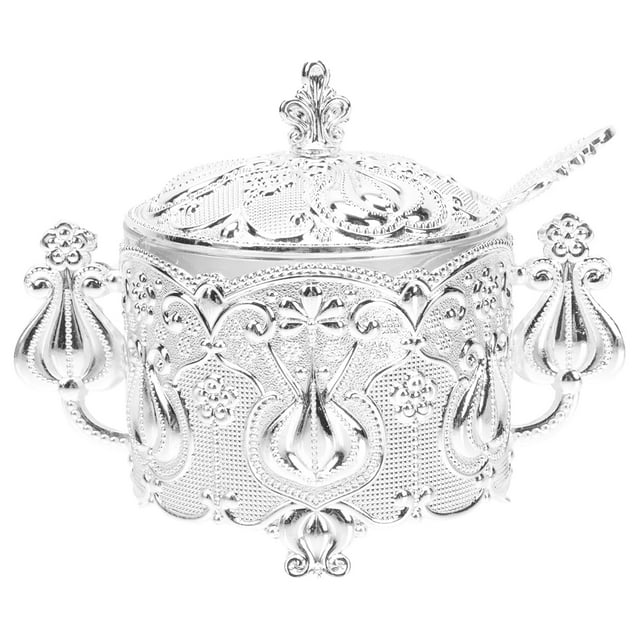 NUOLUX 1 Set European Style Sugar Bowl Sugar Container with Spoon for Home Kitchen