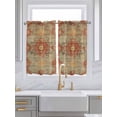 thumbnail image 2 of Kitchen Curtains 54 Inches length, Red Blue Boho Window Treatment Curtain Drapes, Ehtnic Abstract Art Modern Geometric Thermal Insulated Drapes for Basement Hotel RV, 42"x54", 2 Panels, 2 of 7