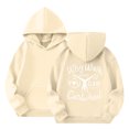 thumbnail image 2 of YOUYEDIAN Why Walk Hoodies for Girls Cute Graphic Sweatshirt Long Sleeve Fall Winter Pullover Tops Beige 3-4 Years, 2 of 4