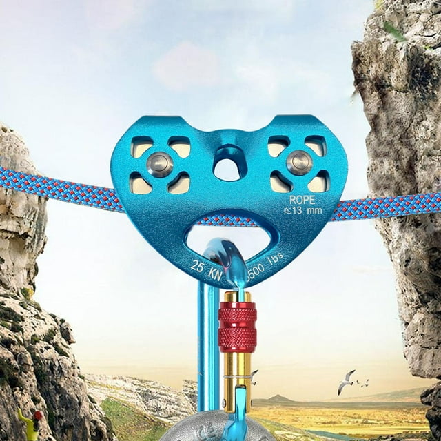 Carro de Polea doble shamjiam Aparejo de árboles escalada en roca Polea de escalada
