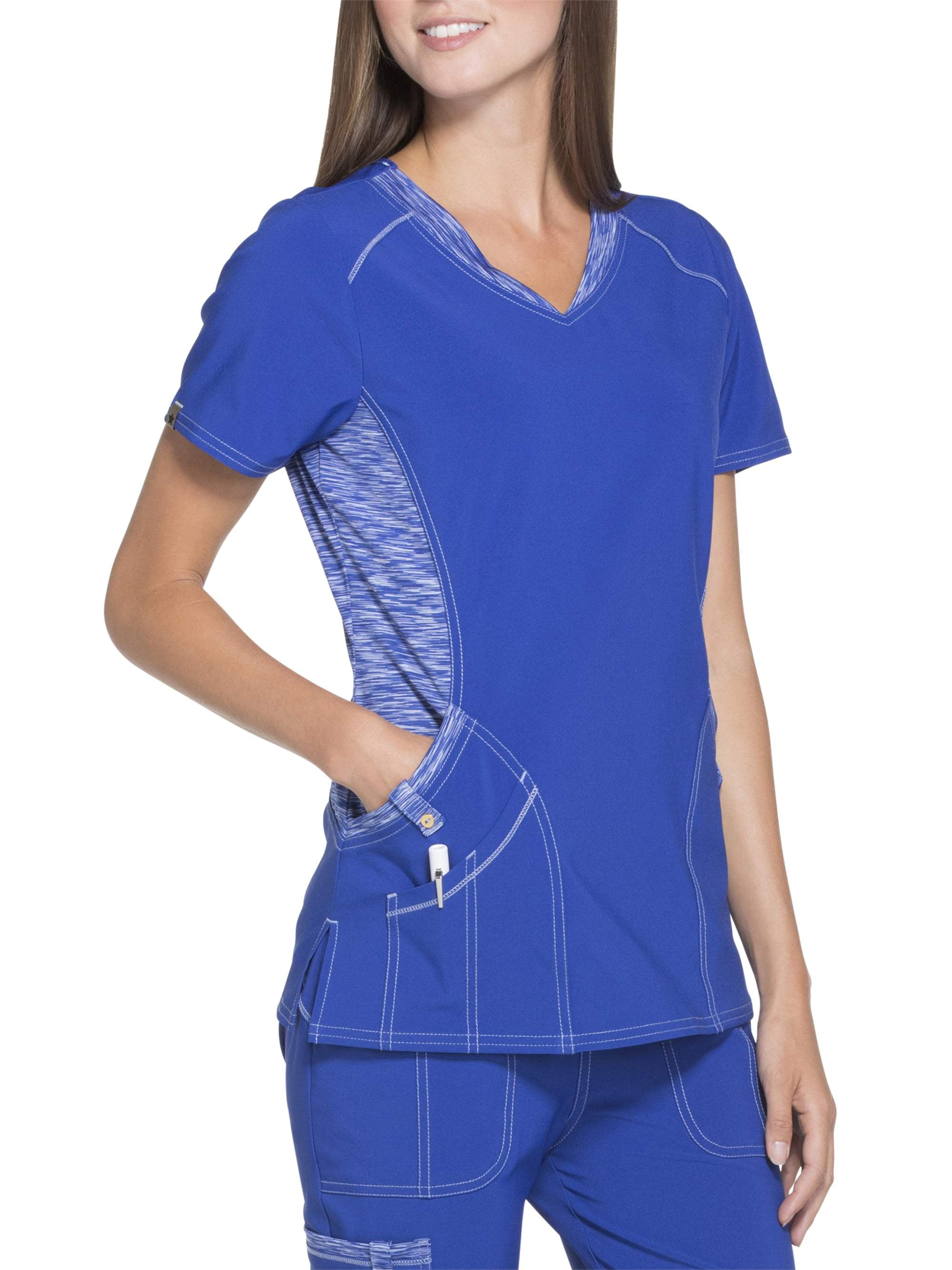 Women's Signature Collection Stretch Scrub Top with SpaceDyed Contrast