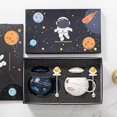 thumbnail image 1 of 400ml Astronaut Space Planet Mug with Lid and Spoon for Coffee, Milk, Gift Birthday for Girl Boy WomenWhite+Dark Blue, 1 of 5