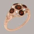 thumbnail image 2 of LBG British Made 10k Rose Gold ring with Natural Garnet & Diamond Womens Statement Ring - 33 size options - Size 11.25, 2 of 6