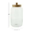 thumbnail image 2 of Decmode Traditional 15 Inch Cylinder Glass And Mango Wood Jar, Transparent, 2 of 3
