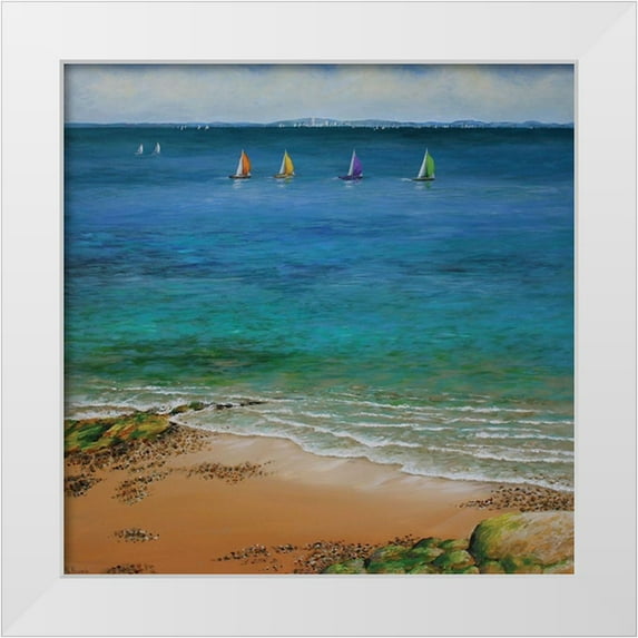 Francis, Sandra 20x20 White Modern Wood Framed Museum Art Print Titled - Spinnakers Up