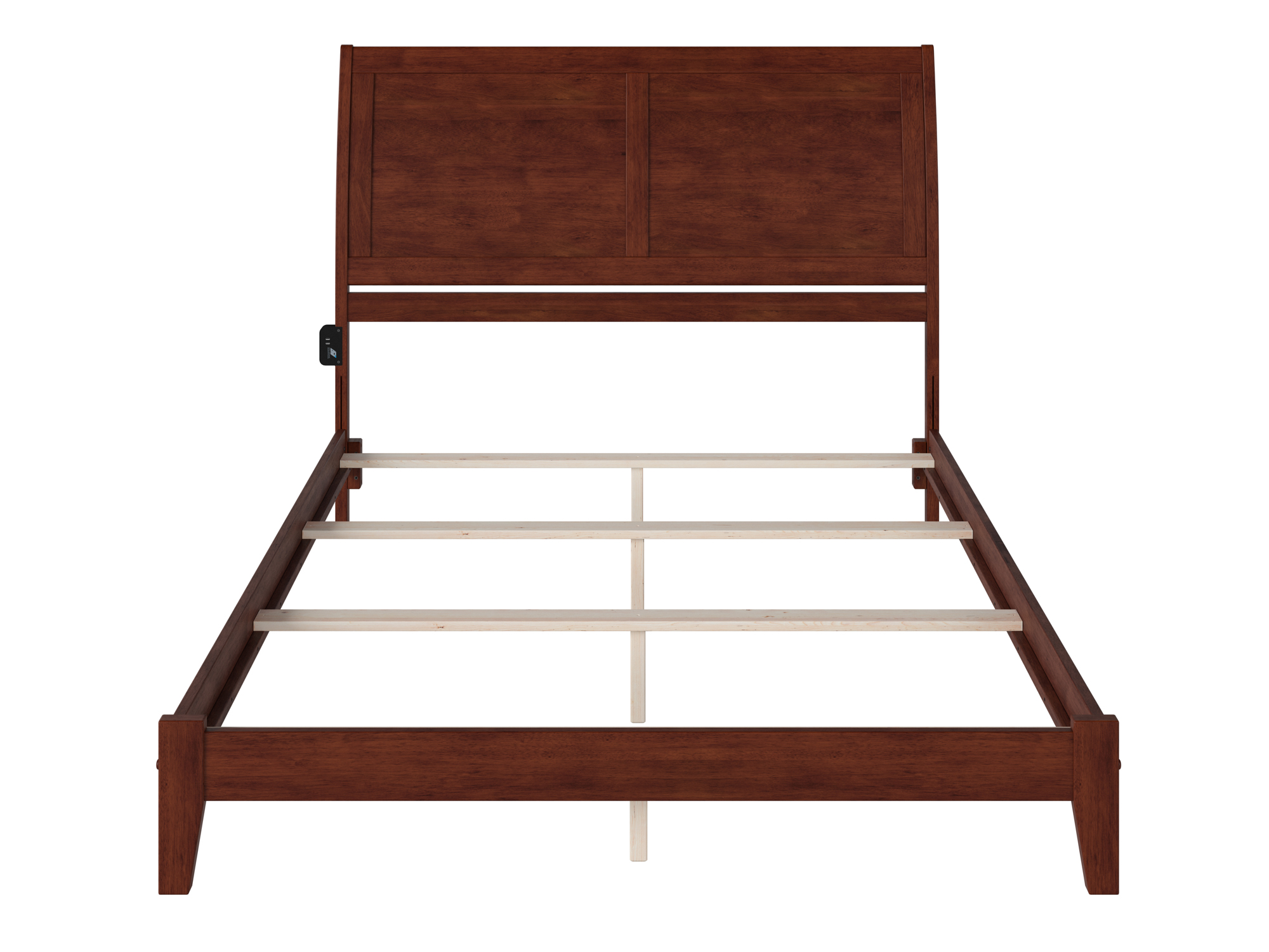 AFI Portland Queen Wood Foundation Bed Frame with Sleigh Headboard, Walnut