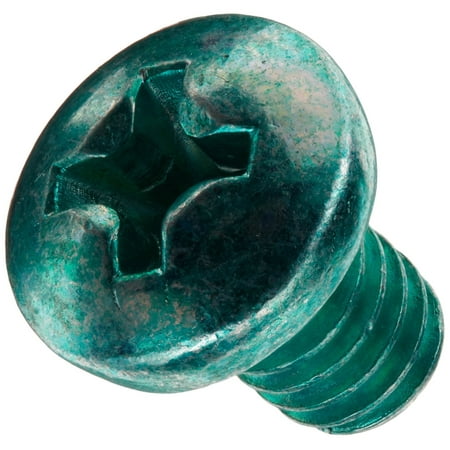 

Steel Pan Head Machine Screw Green Zinc Plated Meets ASME B18.6.3 #2 Phillips Drive #8-32 Thread Size 1/4 Length Fully Threaded Import (Pack of 100)