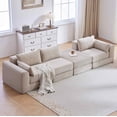 thumbnail image 4 of Timbernest 100" L Shaped Modular Sectional Sofa, Convertible Sofa Bed Boneless Cloud Couch for Living Room, Camel, 4 of 11
