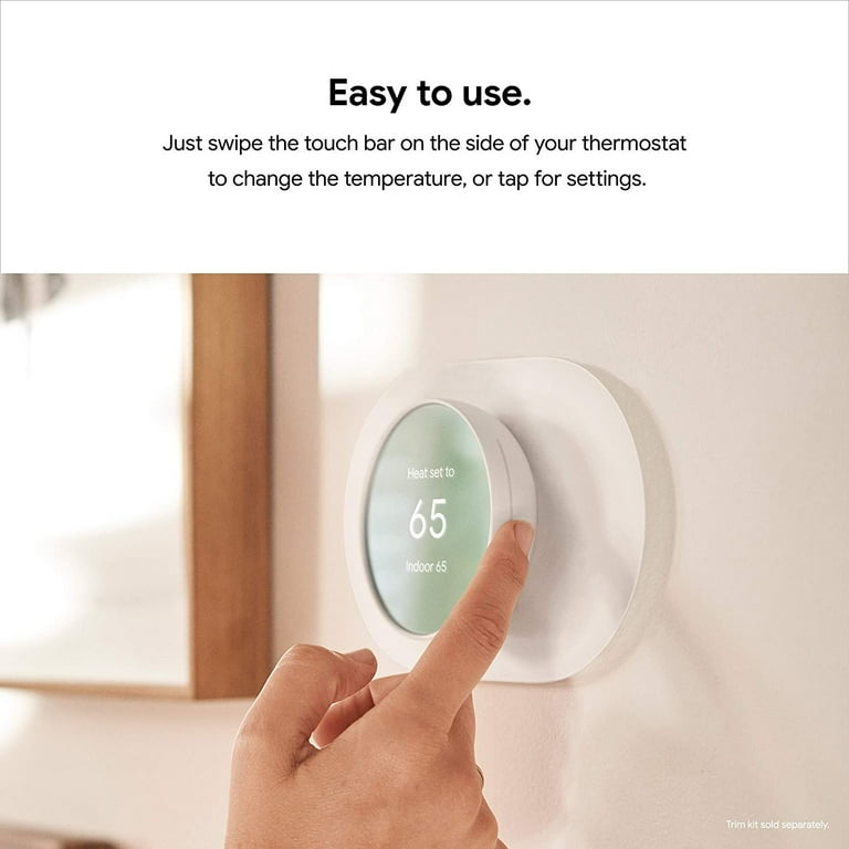 Google Nest Thermostat - Programmable Smart Thermostat for Home - Snow 