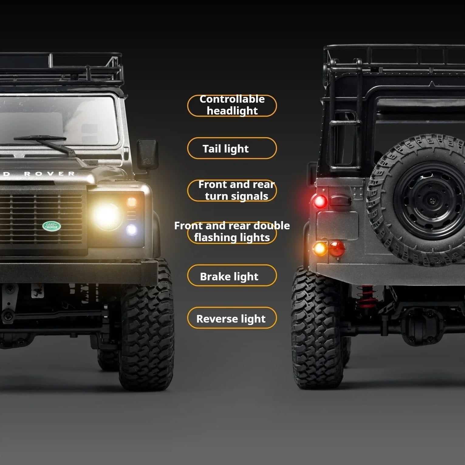 MN-99S RC Car, 1:12 Scale RC Rock Crawler, 4WD Off-Road RC Truck RTR, 2.4G Remote RC Land Rover Vehicle Models for Adults Hobby Gifts (Gray)