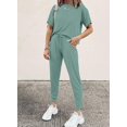thumbnail image 2 of Womens Short Sleeve Two Piece Outfits Loungewear Sweatsuit Sets Outfits Athletic Tracksuits, 2 of 5