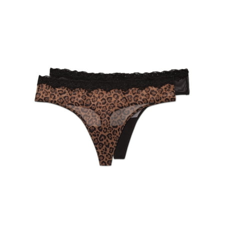 

Smart & Sexy Women s Lace Trim Thong Panty 2-pack Style-SA1376