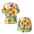 thumbnail image 6 of Wukai Sunflower Cornflower Poppy Women's Pajama Set,Short-Sleeve Top and Shorts with Elastic Waistband and Pockets for Loungewear, Yoga, and Casual Wear-4X-Large, 6 of 8