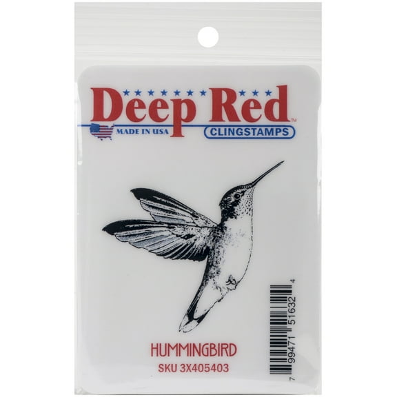 Deep Red Cling Rubber Stamp Rubber Stamp Hummingbird Flying
