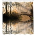 thumbnail image 3 of Ambesonne Landscape Shower Curtain, Bridge River Forest, 69"Wx75"L, Multicolor, 3 of 3