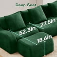 thumbnail image 5 of Lovableguy Oversized U Shaped Modular Boneless Couch with Movable Ottoman,Modern Teddy Sectional Sofa Set with Deep Seat,Comfy 3 Seater Cloud Couch for Living Room Bedroom,Green, 5 of 10