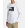 thumbnail image 2 of RVCA Men's Mind Control Long Sleeve Tee T-Shirt in White (Medium, White), 2 of 5