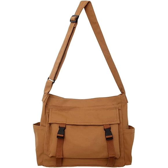 Canvas Messenger Bag Large Hobo Crossbody Bag with Multiple Pockets Canvas Shoulder Tote Bag for Women and Men