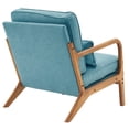 thumbnail image 6 of Tcbosik Accent Upholstered Chair with Backrest and Armrest, Wooden Reading Armchair with Pillow for Living Room Studio Office Couch, Teal, 6 of 8