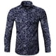 thumbnail image 4 of Camisas Cuello De Hombre Fashion Men's Casual imprimió Floral Long Sleeve Button T Shirt Top Blouse (Blue, 5XL), 4 of 6