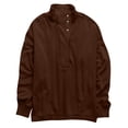 thumbnail image 7 of Lumtrix Sweatshirt for Women Oversized Casual Long Sleeve Button Henley Neck Pullover Tops Fall Winter Fashion Outfits Clothes Brown _AG07 L, 7 of 7